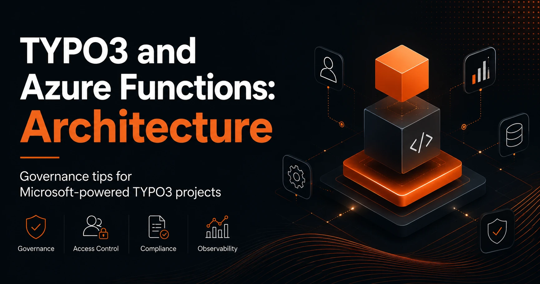Architecture diagram for integrating TYPO3 with Azure Functions in Microsoft environments