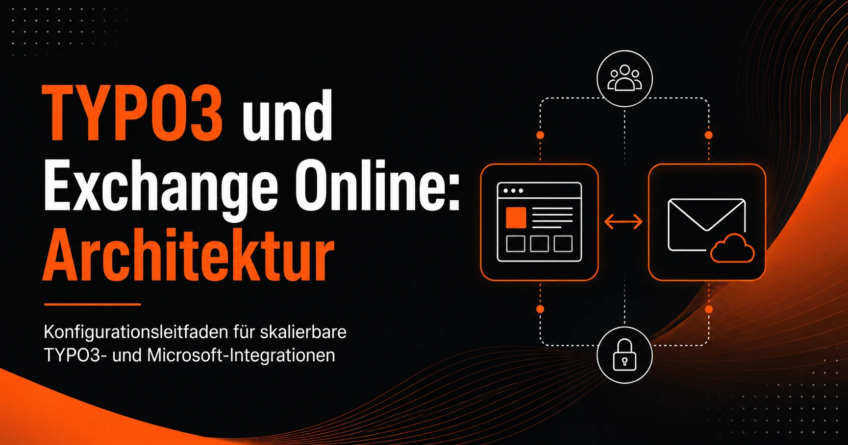 Architekturdiagramm zur skalierbaren Integration von TYPO3 mit Exchange Online