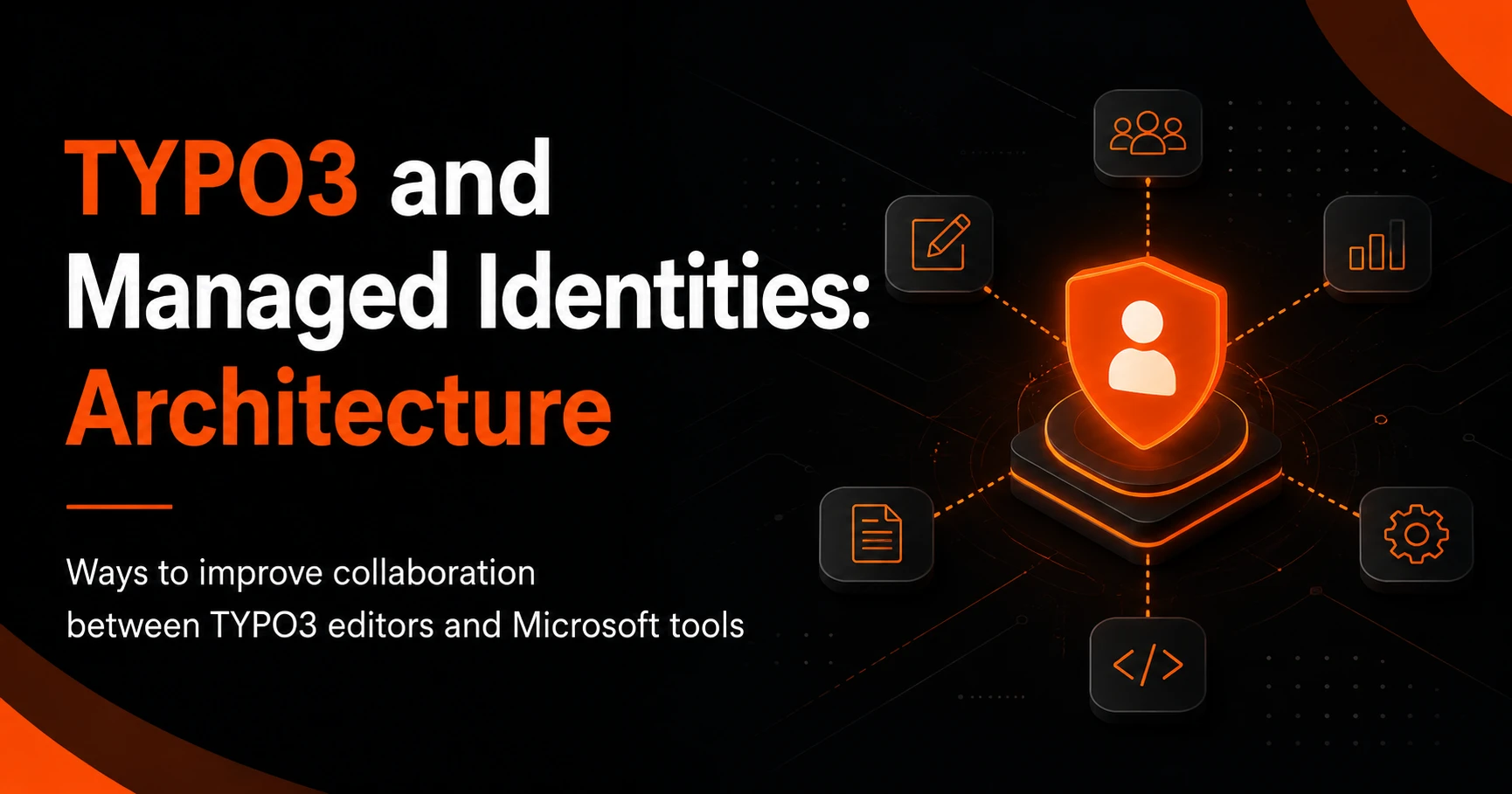 Secure TYPO3 architecture connecting Microsoft services with managed identities