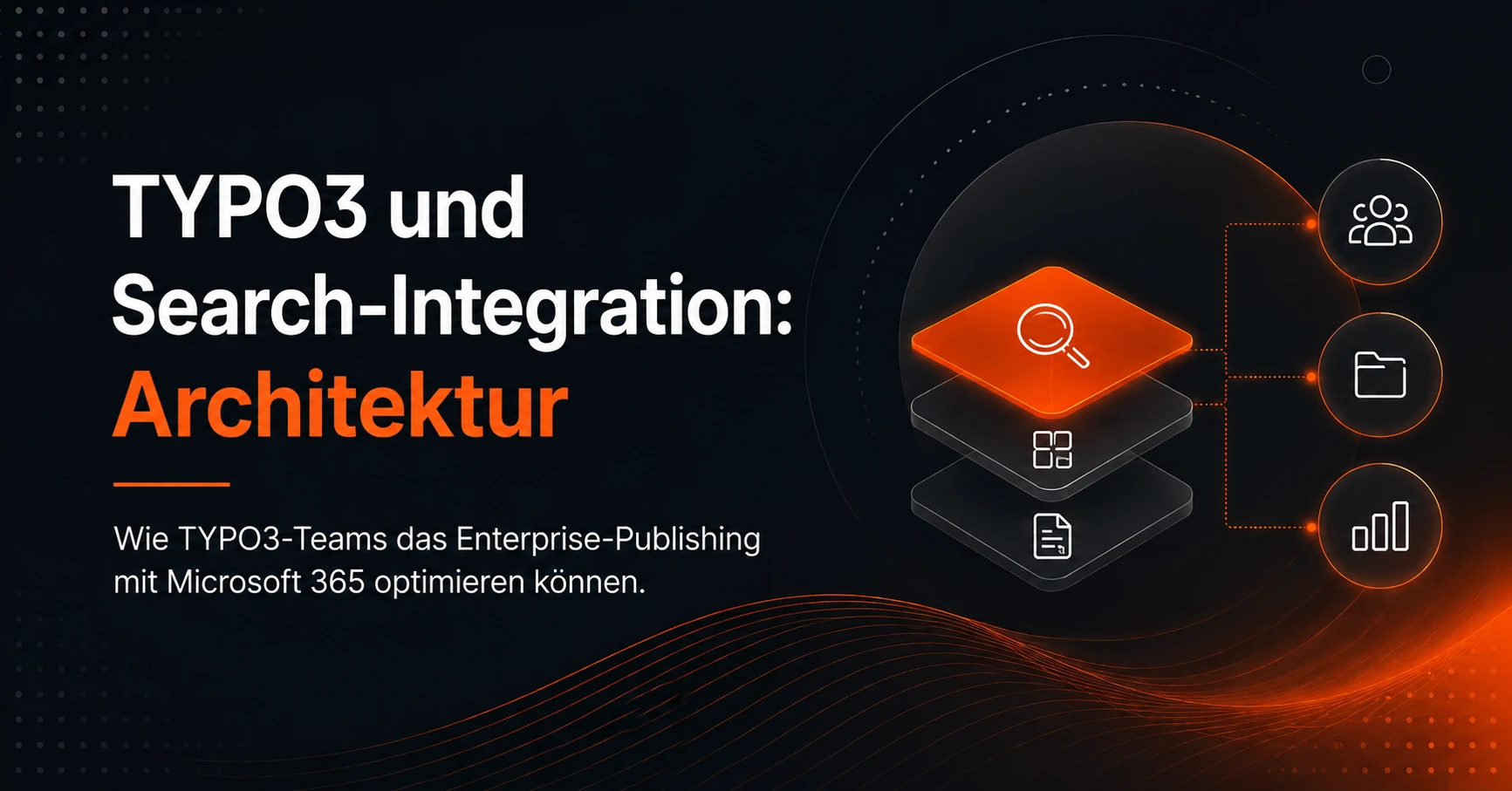Architekturdiagramm zur Search-Integration von TYPO3 mit Microsoft 365